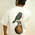Urban Grenade Bird Graphic Oversized T-Shirt Off-White Streetwear Back Design